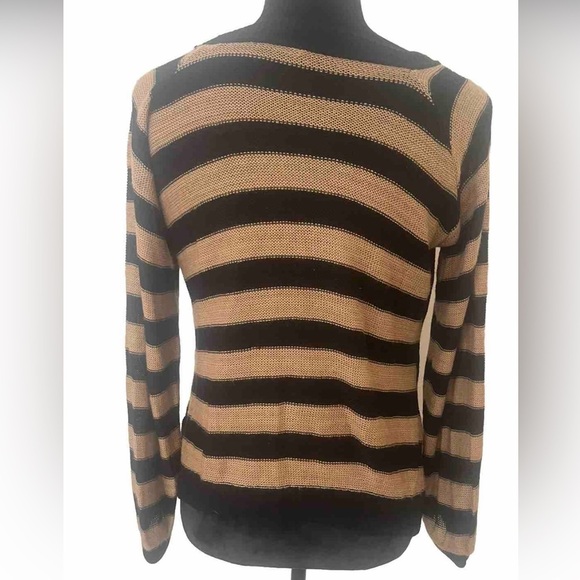 Women’s Absolutely creative size L black and tan sheer knit sweater. - Picture 2 of 8